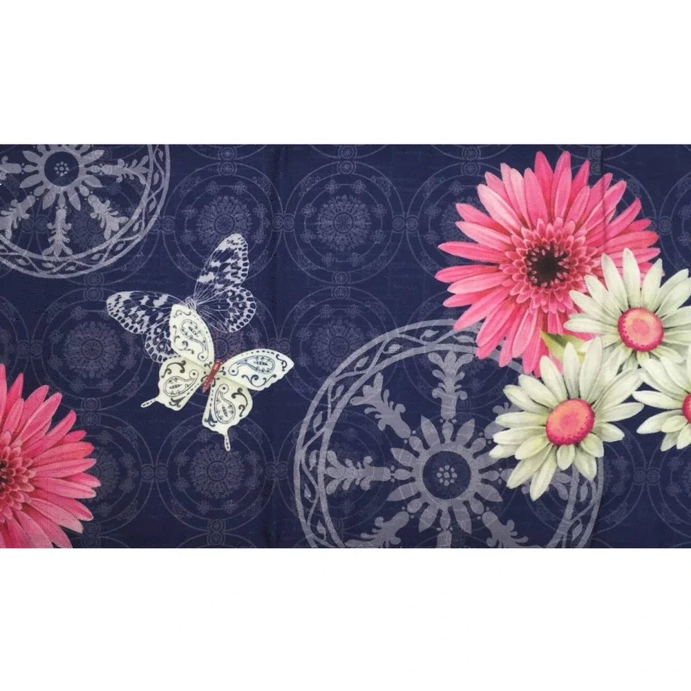 Sandy Clough Home Table Runner Lined Spring Decor Peonies Made in USA 72